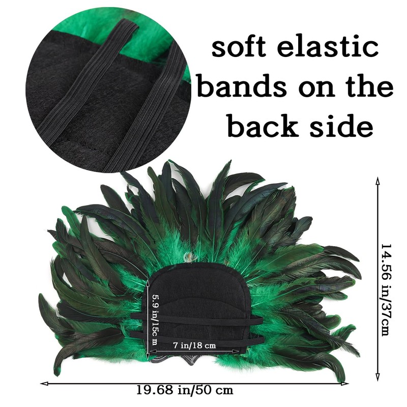 Poememgi Feather Headpiece with Sequin for Carnival Mardi Gras, Fascinator