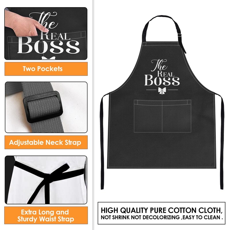 Britimes 2 Pack Aprons, The Boss The Real Boss Adjustable