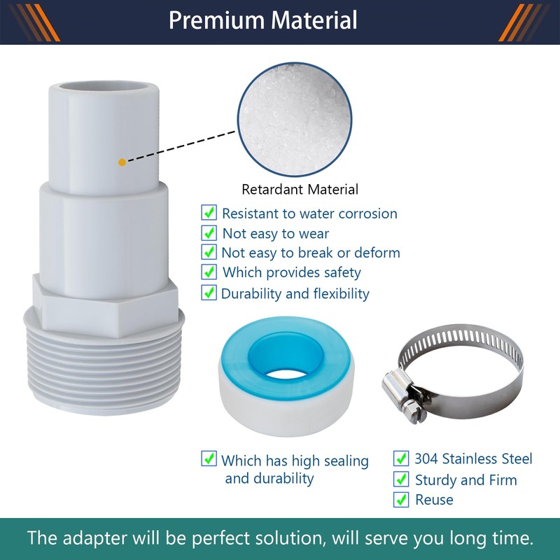 Pool Hose Adapter 1-1/4" or 1-1/2" Pool Hose Adapter 1.25