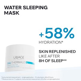 URIAGE EAU THERMALE Mascarilla hidratante de noche con ÁCIDO HIALURÓNICO Y EDELWEISS I Piel renovada como después de 8 horas de sueño. Mascarilla en t
