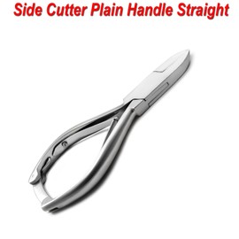 MEDSPO Professional Ingrown Toe Nail Cutters Clippers Pliers | Side Cutters Straight Curved | Beauty Gouges | Cuticle Pushers Skin Knife (Side Cutters Plain Handle Straight)