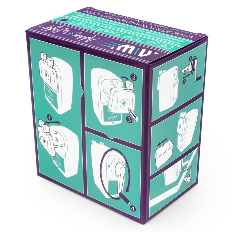 Ashton and Wright - Mechanical Desktop Pencil Sharpener - Purple