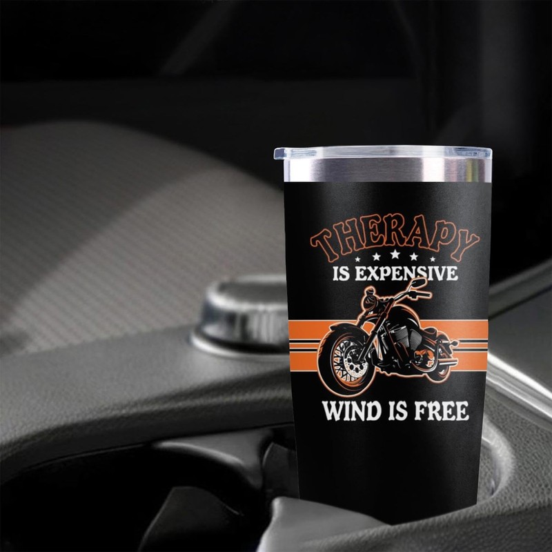 BBsoft Motorcycle Gifts for Men - Therapy Is Expensive Wind