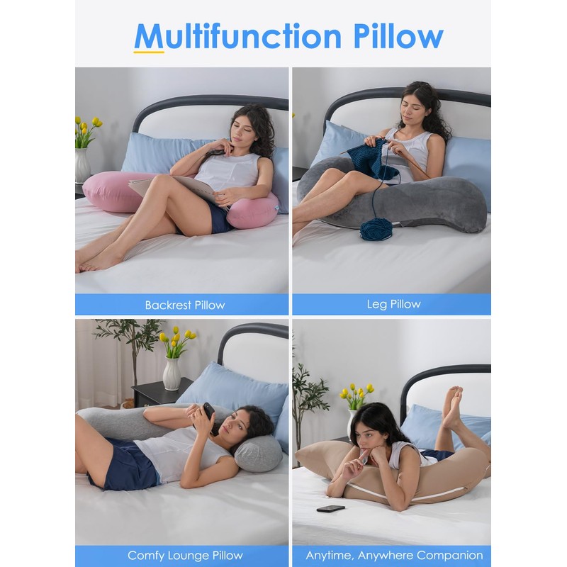 QUEEN ROSE Body Pillow, Full Body Support Pillow for Side