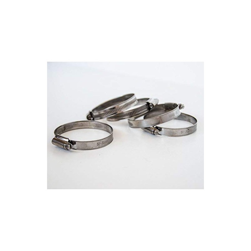 Pisces 5 Pack - 51-70mm Stainless Jubilee Clips to Fit