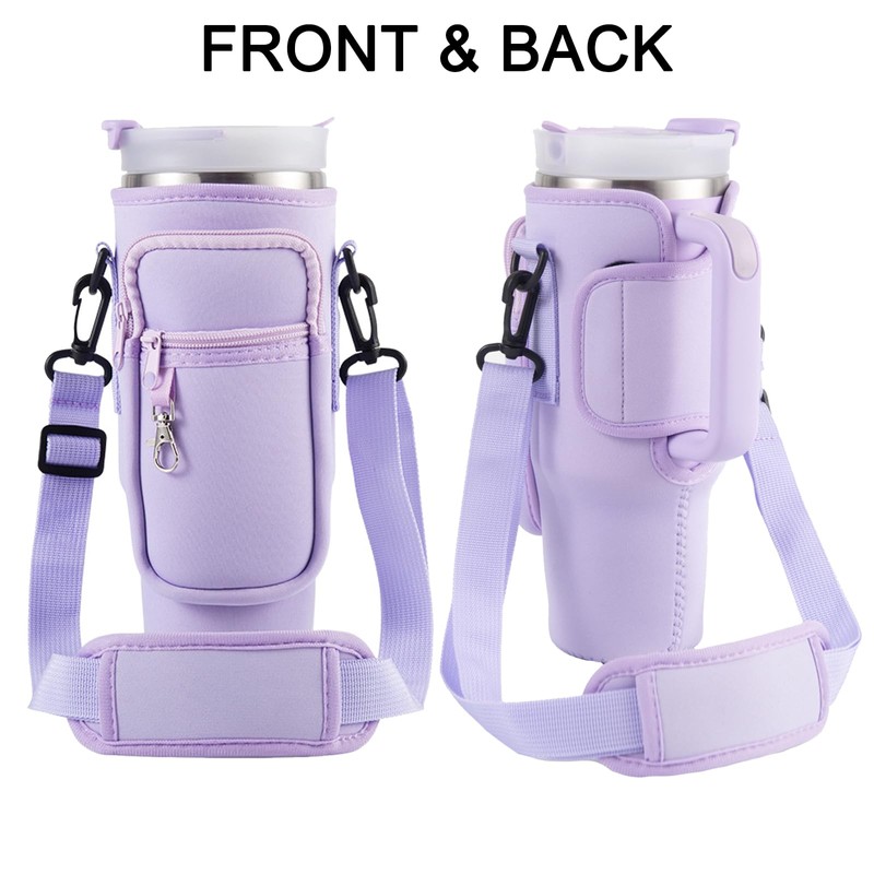 MLPKOI Water Bottle Carrier Bag With 40 Oz Adjustable Shoulder