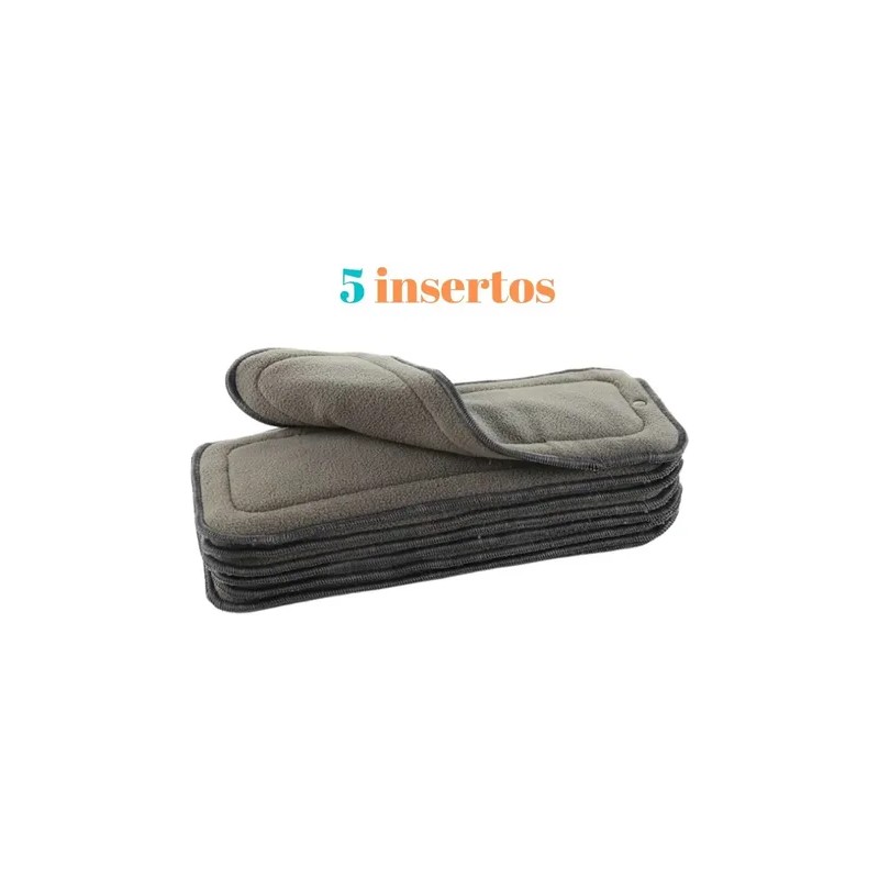 5 Insertos De Bambu Charcoal 4 Capas Absorbentes Alva Baby