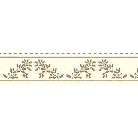 Melody Jane Dolls House Brown on Cream Acorns Wallpaper Border William Morris