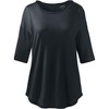 Lands' End Women Supima Micro Modal Elbow Sleeve Balletneck Curved