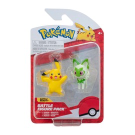 Pokémon PKW3358 - Battle Figure Pack - Pikachu & Felori, offizielle detaillierte Figuren, je 5 cm