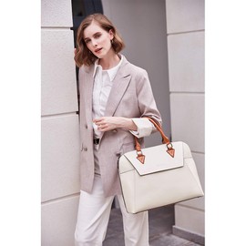 BOSTANTEN Laptop Briefcase for Women 15.6 inch Computer Bag Large Capcity Stylish Leather Handbag Business Work Purse