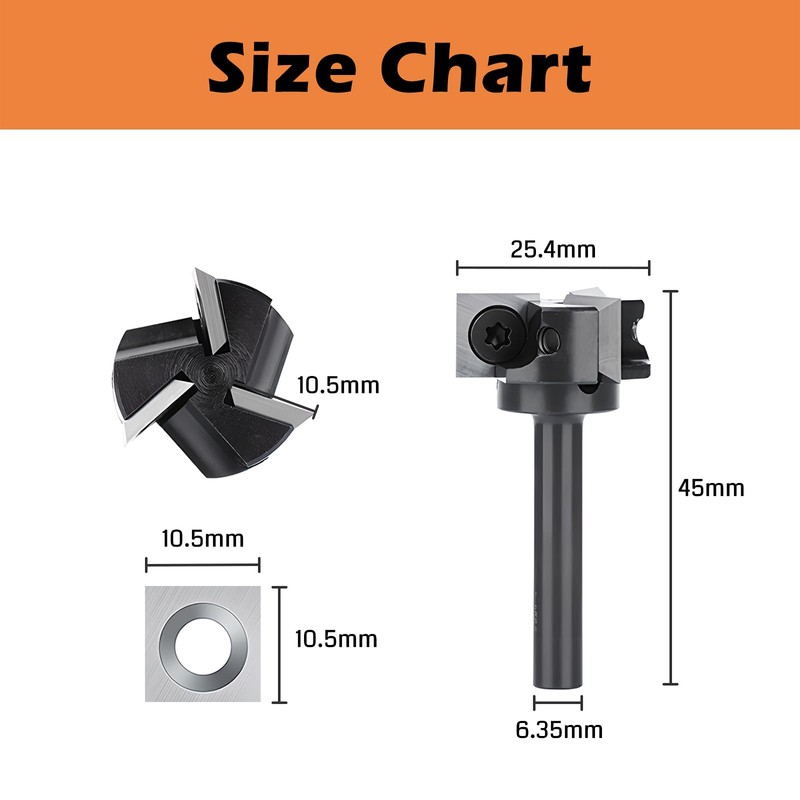 Genmitsu CNC Spoilboard Surfacing Router Bit, 1/4" Shank 1” Cutting