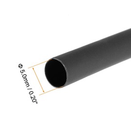 TOP-VIGOR TOP-VIGOR 5mm Heat Shrink Tubing, 3M Length Heat Shrink Sleeving, 2:1 Ratio Heat Shrink Tube for Electrical Insulation, Repairs, Wrap Cable, Wire Connectors, Black