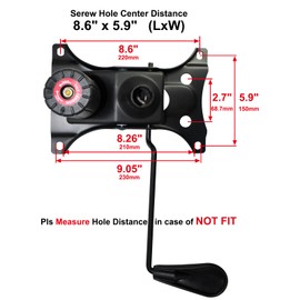 MySit Heavy Duty 300 LBs Office Chair Tilt Mechanism Replacement Parts, 5.9'' x 8.6" Mounting Holes Tilt Control Mechanism(Not Standard Dimension)