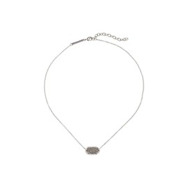 Kendra Scott Elisa womens Pendant Necklace Rhodium/Platinum Drusy One Size