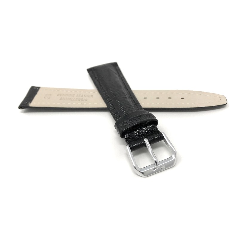 Bandini 12mm Womens Italian Leather Watch Band Strap - Black