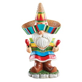 Collections Etc Hand-Painted Colorful Mariachi Festive Gnome