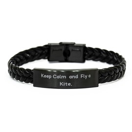Epic Kite Flying Gifts, Keep Calm and, Kite Flying Braided Leather Bracelet From Friends, Engraved Bracelet For Friends, Outdoor activities, Summertime fun, Gift ideas for kite lovers, Unique gifts
