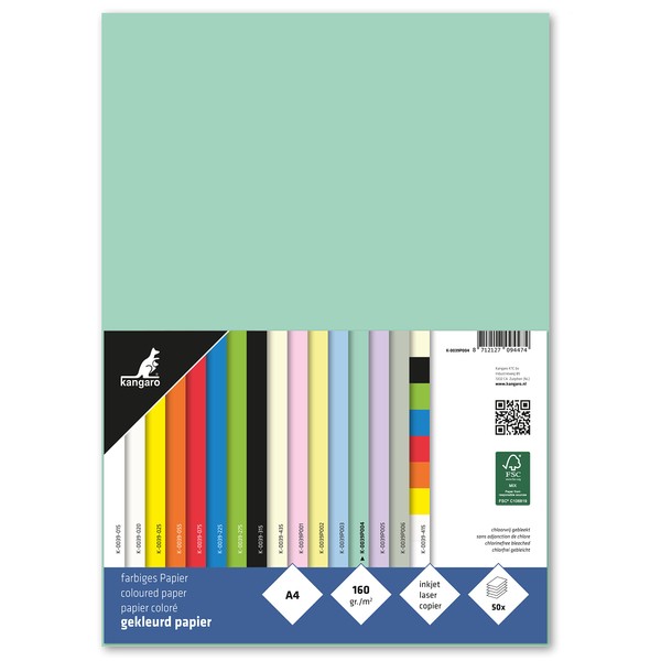 Kangaro - Coloured Paper Pastel Green DIN A4 160 g/m²