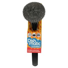 Dishmatic Scrubbee Solid Steel Handle with Stainless Steel Scourer Head