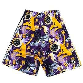 Flow Society Boys Flow Swoosh Purple & Gold Attack Short - Basketball - Lacrosse - Football - Baseball - Athletic - Gym