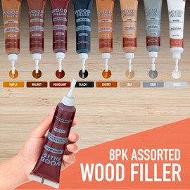 MeasuPro Furniture Repair Kit 34PC - Brushes, Markers, Scraper, Resin Wood Filler, Fillers with Wood Putty, Any Color Wood Combination, Scratch Repair