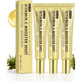 Vitamin C Booster Shot Serum, Vitamin C Wrinkle Glowing Essence Cream, Brightening, Moisturizing Glow Toner, Improves Skin Tone & Smoothness (3PC)