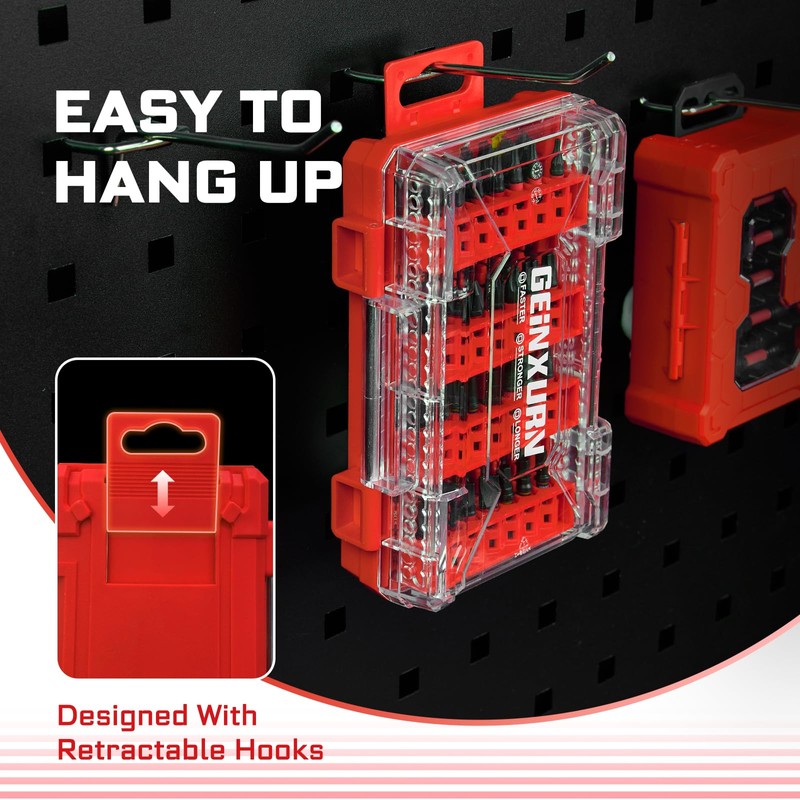 Geinxurn 107Pieces Impact Screwdriver Bits Set, Magnetic S2 Steel 1”/2”3”Phillips/Square/Torx/Slotted/Hex/Pozi