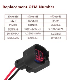 8 Pcs Fuel Injector Connector Pigtail, Engine Fuel Injector Wiring Harness Plug Compatible with Ford F150 Explorer Expedition Crown Victoria Dodge Ram Jeep Cherokee EV6 Replace OEM# 5013995AA 15306318