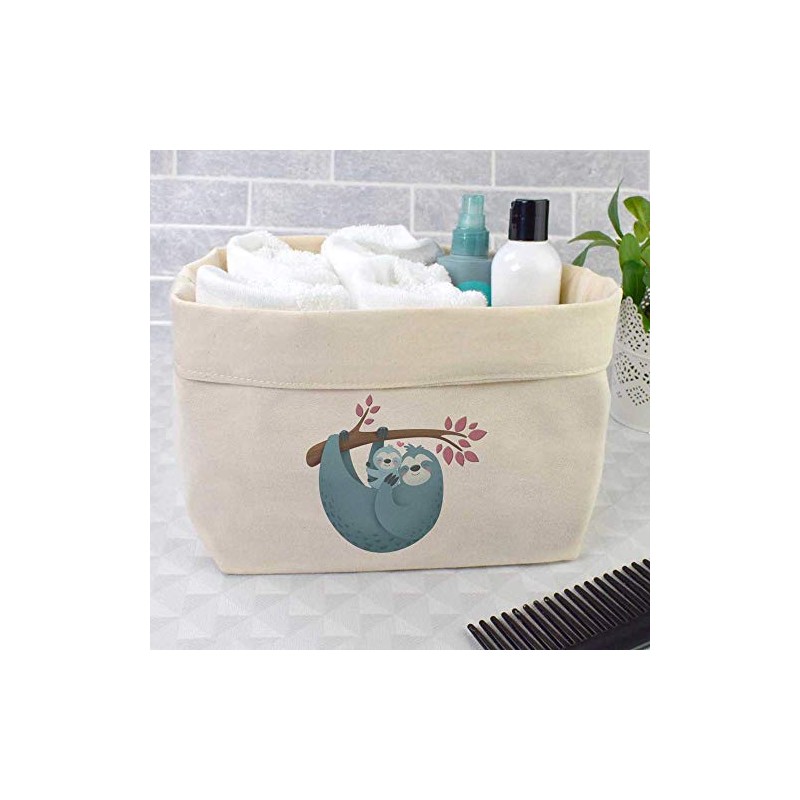 Large 'Sloth Mother & Baby' Canvas Organiser/Storage Bag (OR00011069)