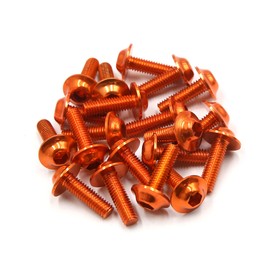 A ABSOPRO Hexagon License Plates Fairing Bolts Screw Kit M6 X 20mm for Motorcycle Orange 20PCS
