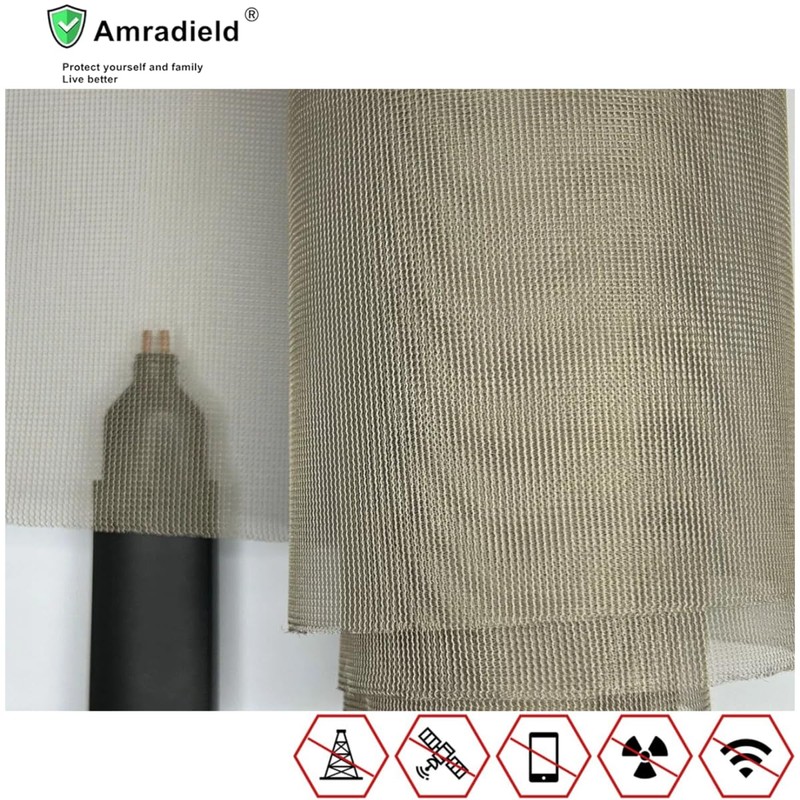 Amradield Nickel Copper Electromagnetic Shielding Window Fabric Transparent Clear Mesh
