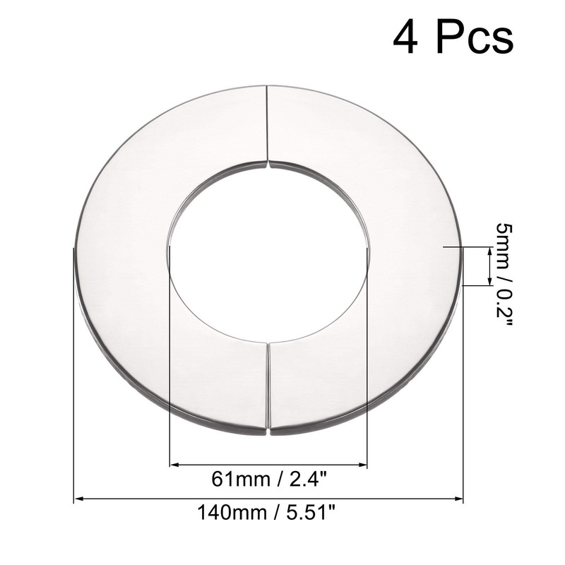 sourcing map Wall Split Flange, Stainless Steel Round Escutcheon Plate