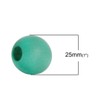 40 Painted Light Teal Green Large Hole Wood Macrame Bead