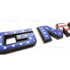 Auto Front & Rear GMC Blue USA Flag OVERLAY Emblem