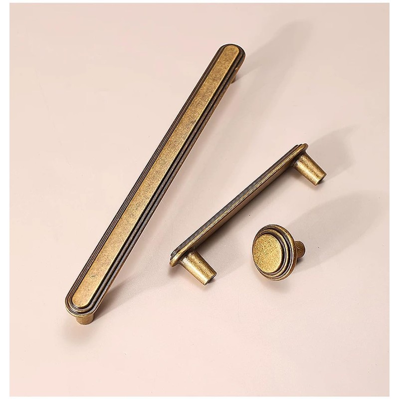 SYZOW 6 Pack 96mm Antique Brass Cabinet Pull Vintage Kitchen