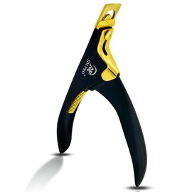 Professional Acrylic False Nail Clippers for Acrylic Nails, Black/Gold Nail Tip Cutter Nail Manicure Tool for Salon Home Nail Art - JIM PRO