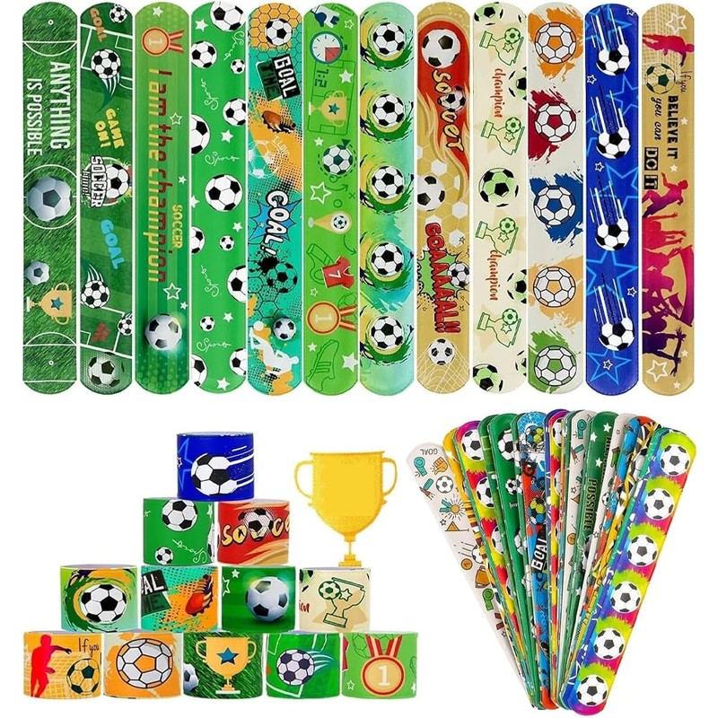 パッチンバンド 子供 子供 応援グッズ サッカー パタパタバンド 12本セット ブレスレット おもちゃ スポーツ柄