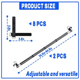 Jamceoceo 2 PCS Car Fishing Rod Holder with 8 Fixed Belts Fishing Rod Holder for Truck Fishing Rod Holder for Car Adjustable 35 to 64.5 Inches for Trucks Vans Cars SUVs and Other Various Models