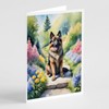 Caroline's Treasures Belgian Tervuren Spring Path Greeting Cards Pack of 8 Blank Cards with Envelopes Whimsical A7 Size 5x7 Blank Note Cards