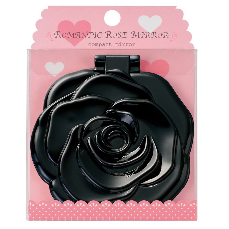 ヤマムラ バラコンパクトミラー ブラック YR-700 11.1×8.7×1.1cm