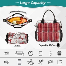 High Heels Glasses Bags Lipstick Perfumes Lunch Bag Insulated Cooler Bag Tote Reusable Lunch Box for Women Men Adult Adjustable Shoulder Strap Leakproof for Work Picnic