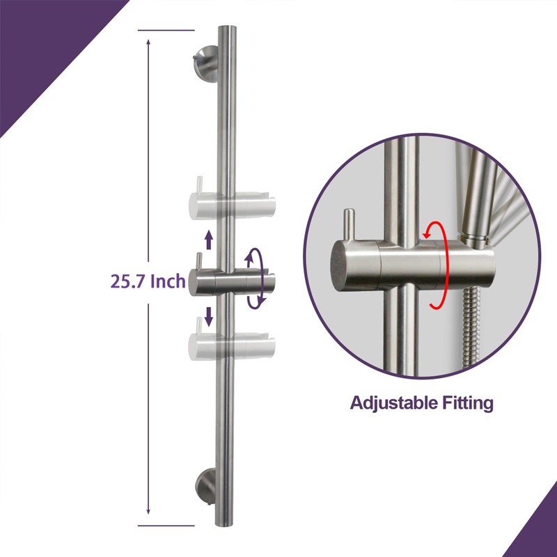HAMOLER Wall Mount Shower Slide Bars with Handheld Shower Head