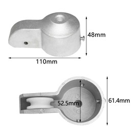 Gotetiso Flagpole Pulley Flagpole Accessories Flagpole Part Repair Stationary Flagpole with Nylon Pulley Heavy Duty Cast Aluminium Flagpole Parts for 2 Inch Flag Poles