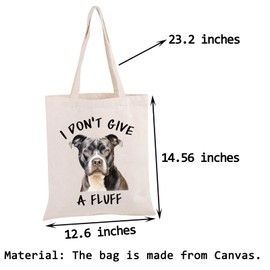 PWHAOO Pit bull Tote Bag I Don’t Give A Fluff Tote Bag Pit Bull Mom Tote Bag Dog Owner Gift Pit Bull Lover Gift, Give a Fluff Pit Bull Tote