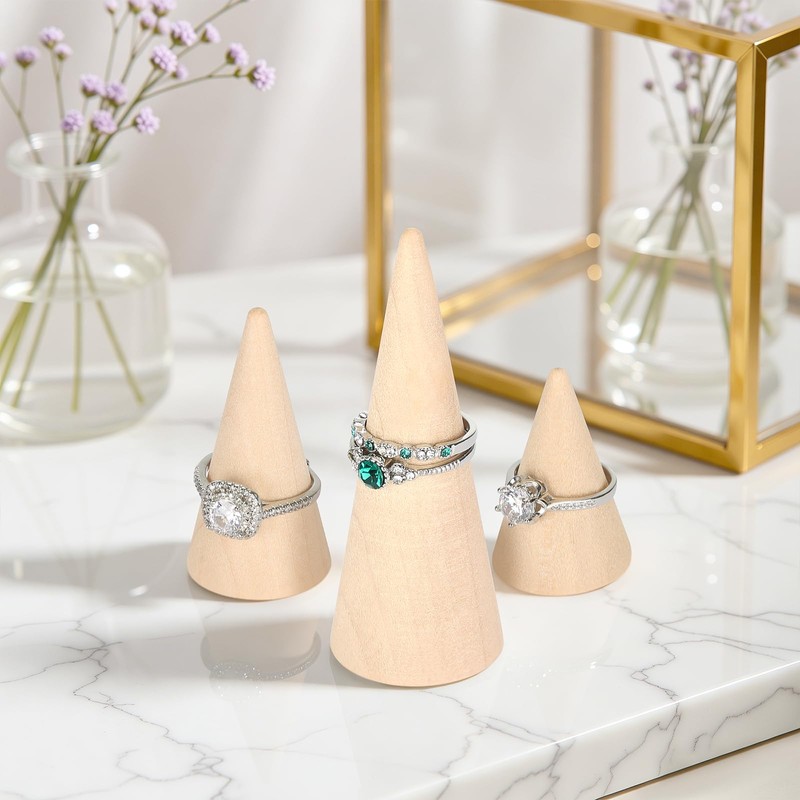 KUKUVR 3 Pieces Finger Ring Display Stand for Selling (Small+Medium+Large)
