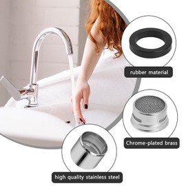 4 Pack Tap Aerator 22 mm Female Tread Faucet Filter Bathroom Aerators for Faucet Faucet Strainer Chrome Plated Brass Faucet Filter with Seal Faucet Bubbler for Kitchen Shower Sink Hose