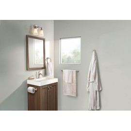 Moen Y1394BN Wellton 4-Piece Bathroom Accessory Collection, Includes Towel Ring, Robe Hook, Towel Bar, and Pivoting Toilet Paper Holder, Brushed Nickel