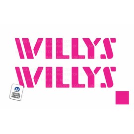Decal Mods Willys Hood Graphic Decal/Sticker fits Jeep Wrangler JK/JL/JT (2007-2024) Hot Pink CHOTPINK (Set of 2) | SJ1G7