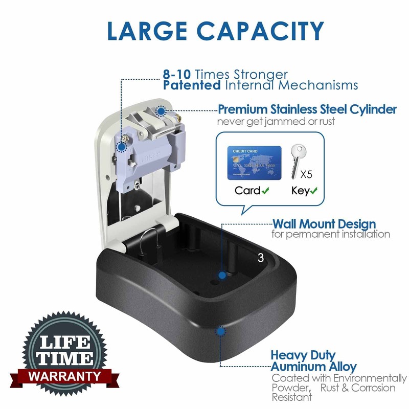 GIVERARE 2 PACK Key Lock Box, Wall Mount 4 Digits